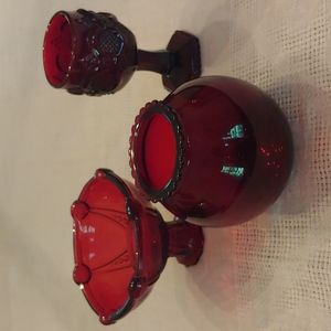 Vintage Avon Cranberry Glass Set